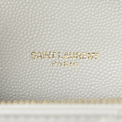 Saint Laurent Grain De Poudre Matelasse Chevron Monogram Chain Wallet Crema Soft 6 of 11