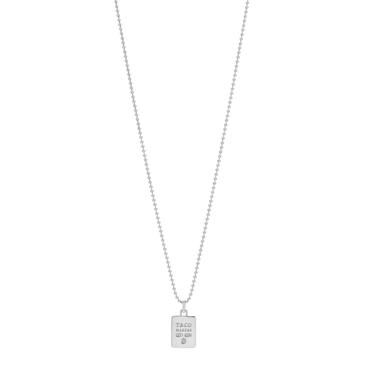 Sterling Silver 1837 Makers Square Pendant Necklace