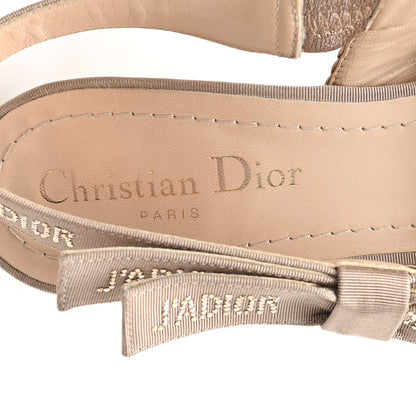 Christian Dior Laminated Calfskin Ribbon Crystal Woven J'Adior Slingback 65mm Pumps 37.5 Copper 8 of 10