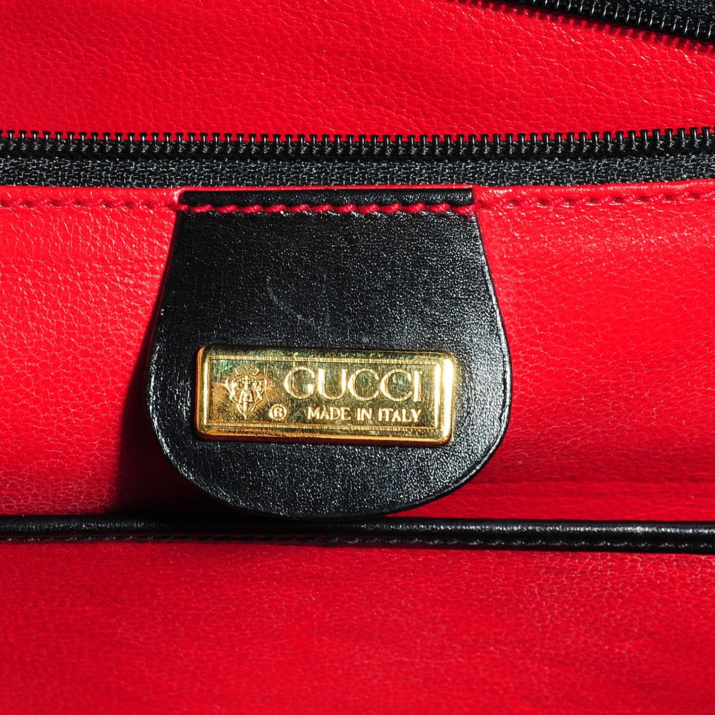 Leather Bamboo Top Handle Bag Black