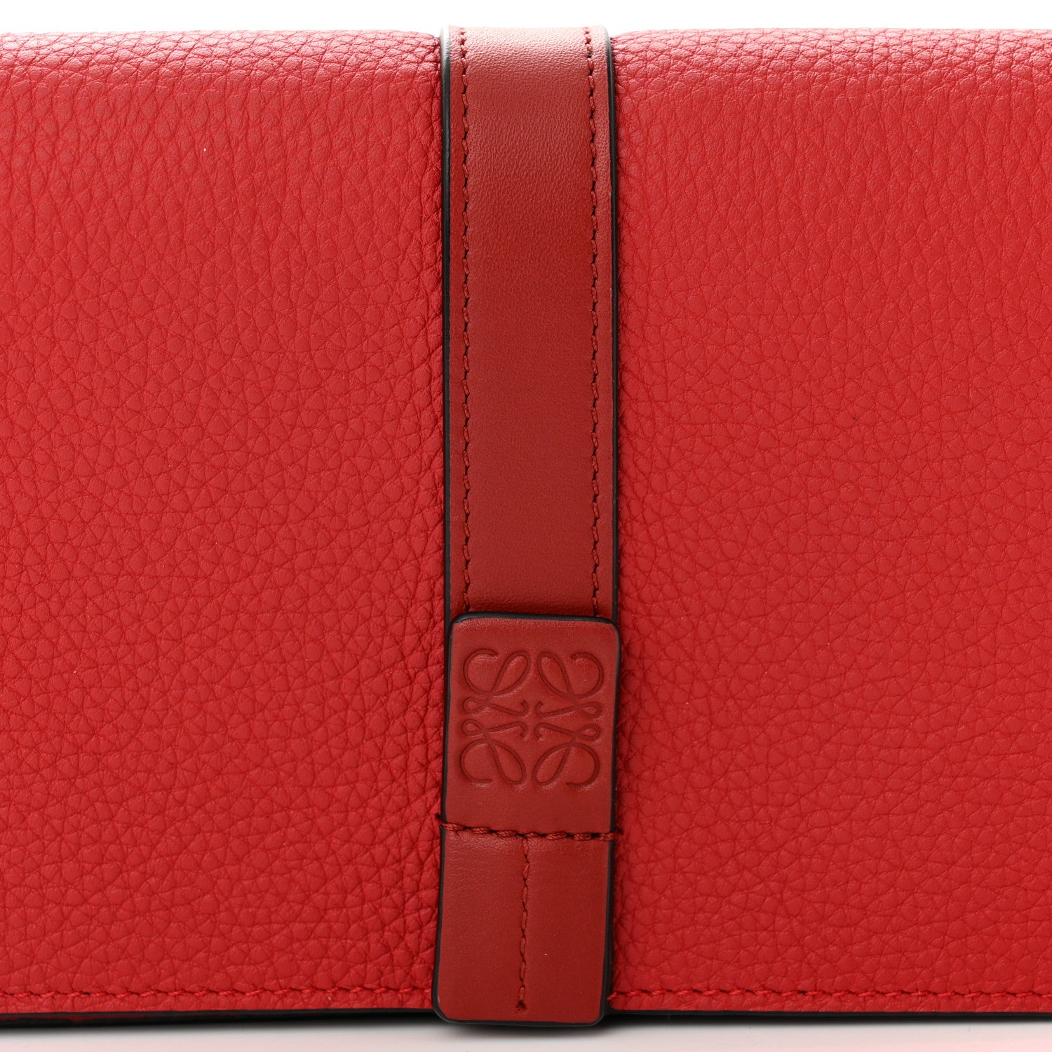 Loewe Grained Calfskin Chain Wallet Burnt Red 8 of 12