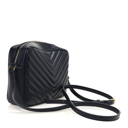 Saint Laurent Calfskin Matelasse Monogram Lou Camera Bag Deep Marine 3 of 10