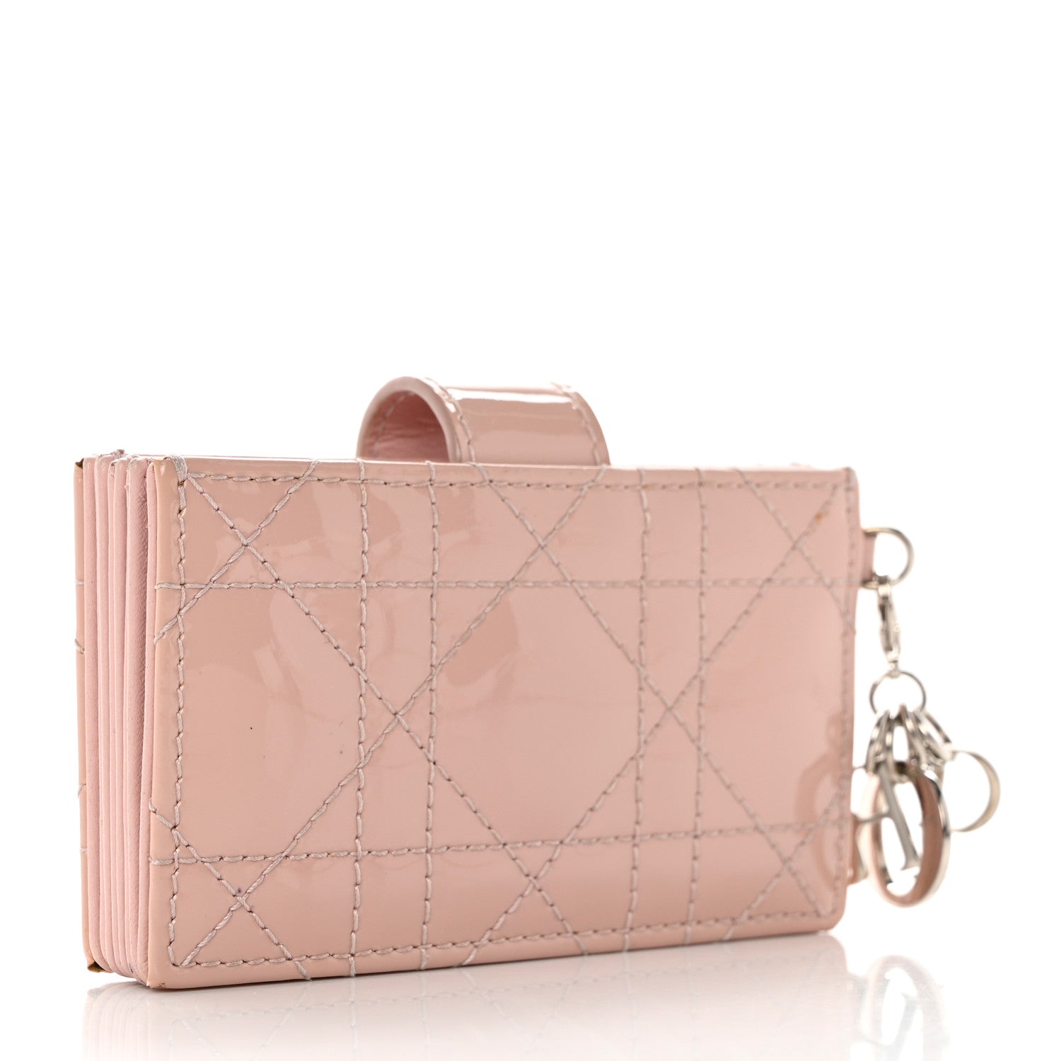 Christian Dior Patent Cannage Lady Dior 5-Gusset Card Holder Rose Clair 3 of 8