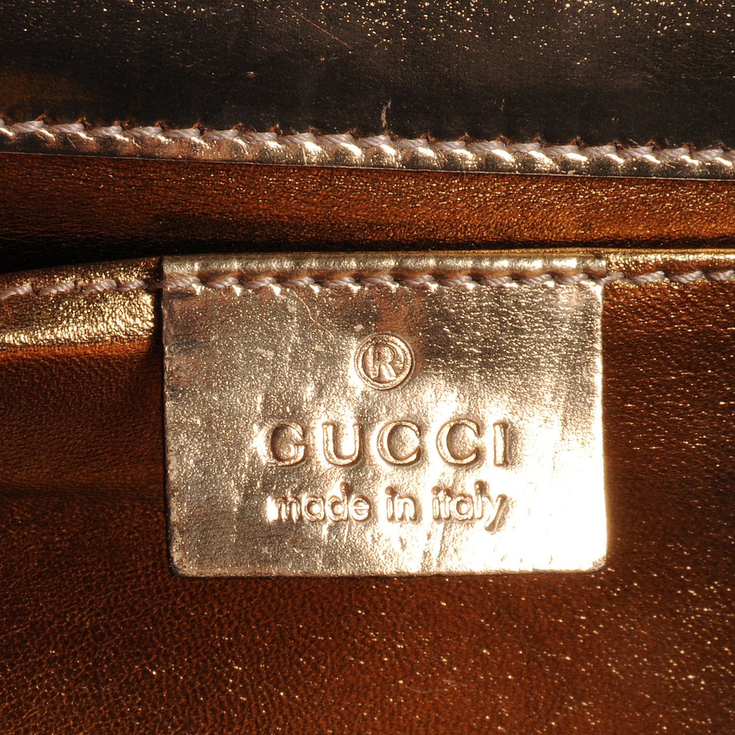 Gucci Leather Clutch Metallic Gold 7 of 9