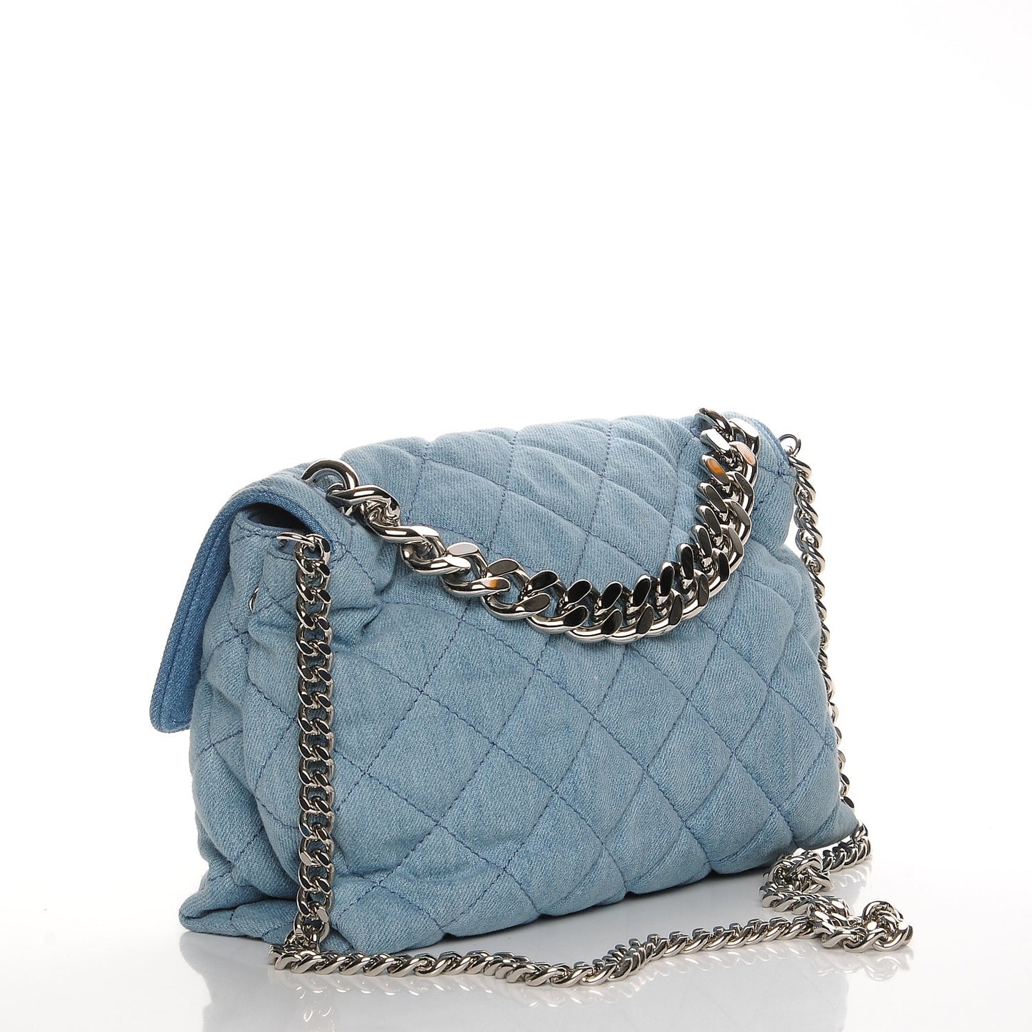 Eco Denim Quilted Small Beckett Shoulder Bag Blue