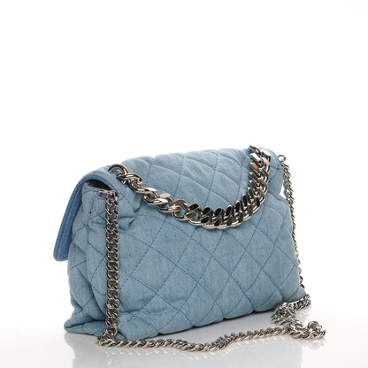 Stella McCartney Eco Denim Quilted Small Beckett Shoulder Bag Blue 3 of 8