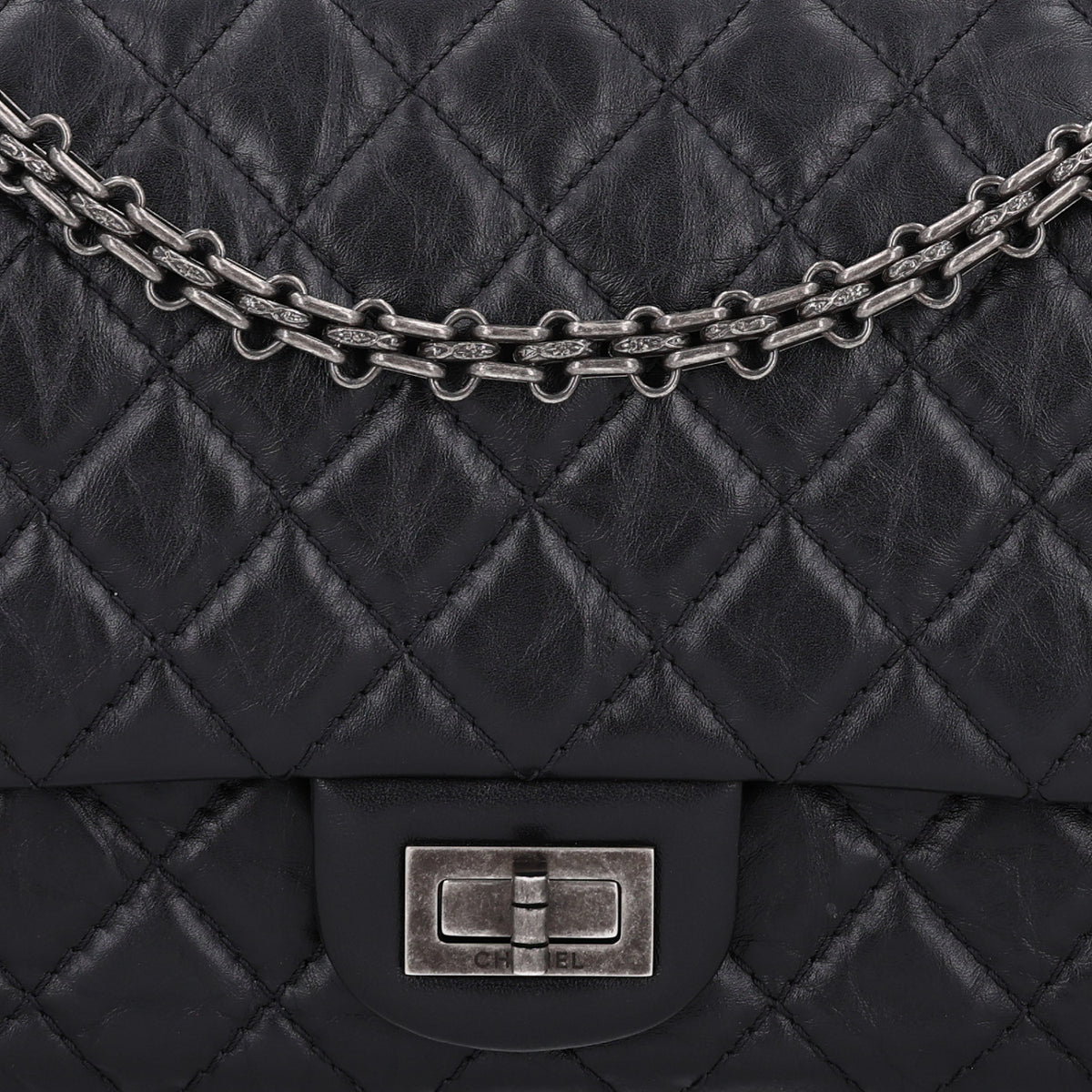 Chanel Aged Calfskin Quilted 2.55 Reissue 225 Flap Black 7 of 9