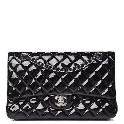 Chanel Patent Quilted Medium Double Flap Black 1 of 18
