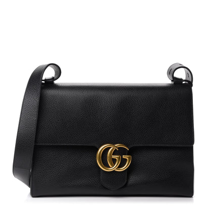 Gucci Calfskin GG Marmont Messenger Bag Black 1 of 11
