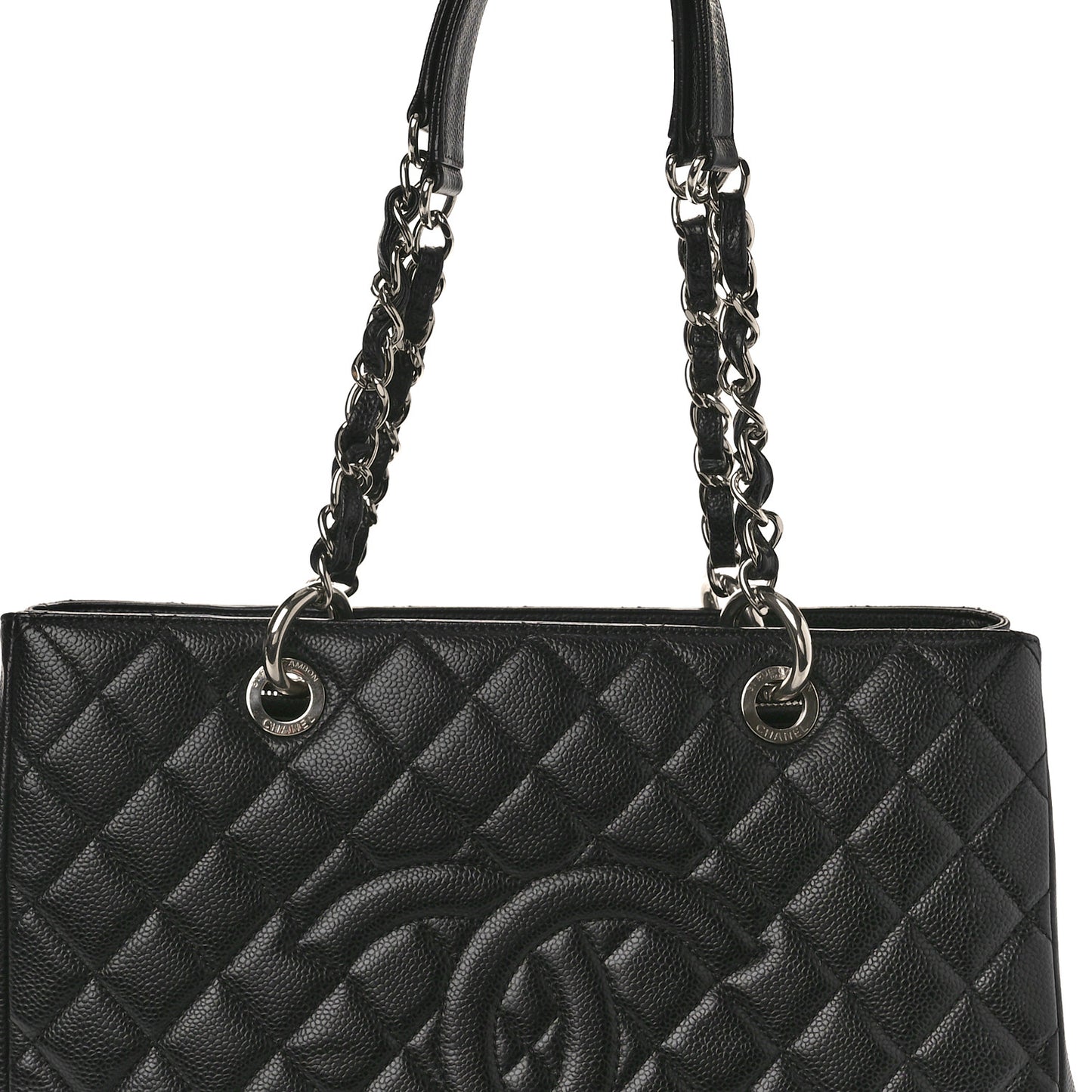 Caviar Quilted Grand Shopping Tote GST Black