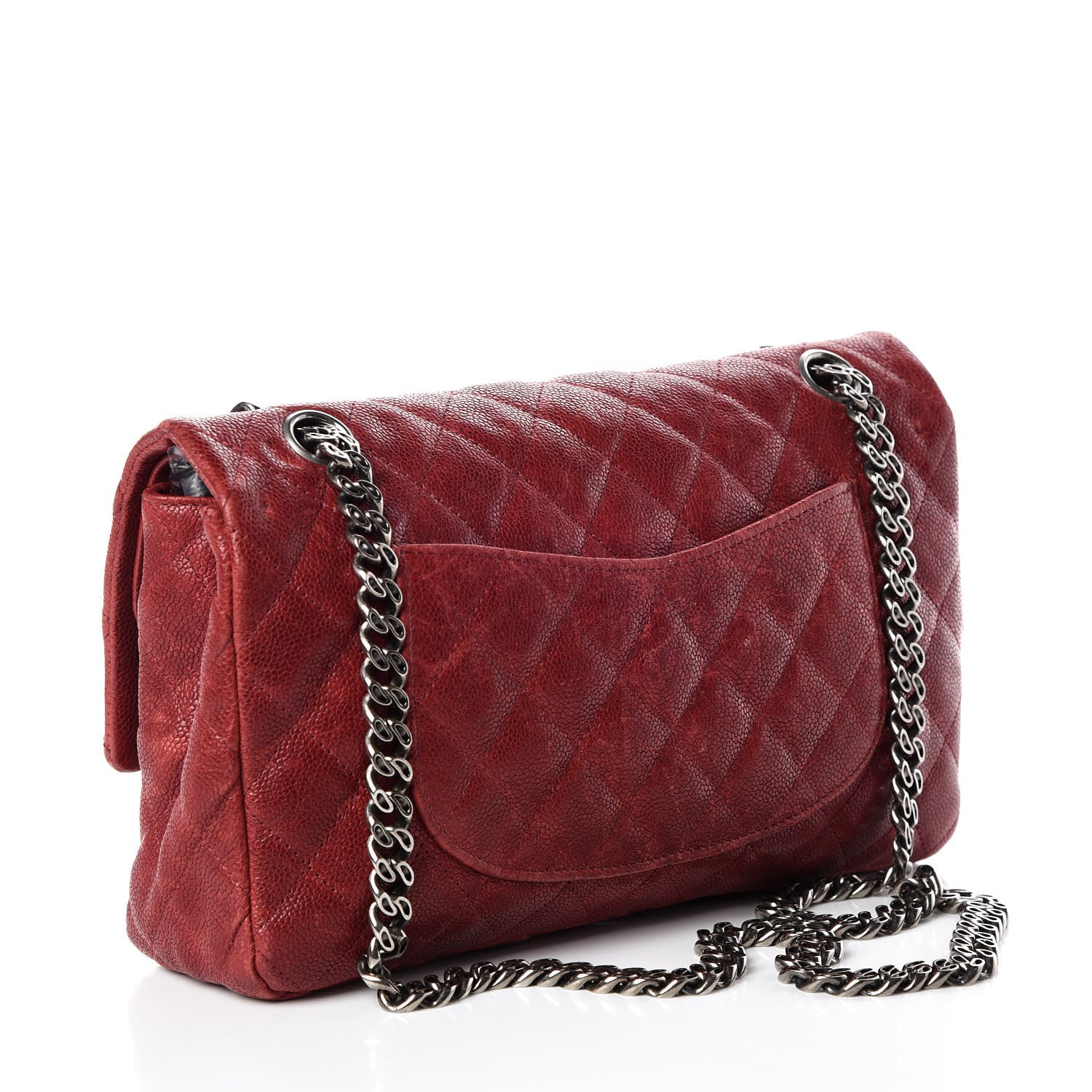 Chanel Washed Caviar Quilted 2.55 Reissue 225 Bijoux Chain Flap Red 3 of 10
