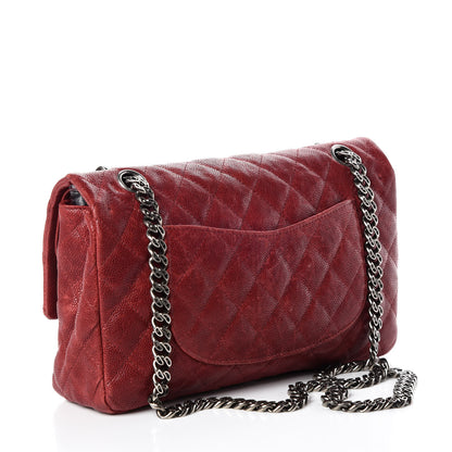 Chanel Washed Caviar Quilted 2.55 Reissue 225 Bijoux Chain Flap Red 3 of 10
