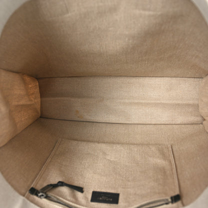 Saint Laurent Linen Calfskin Rive Gauche Tote Optic White 5 of 13