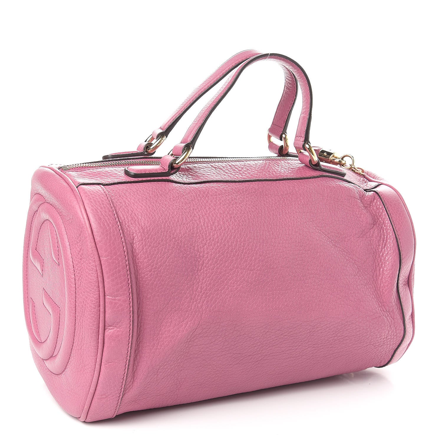 Gucci Pebbled Calfskin Medium Soho Boston Fresia Rose 3 of 10