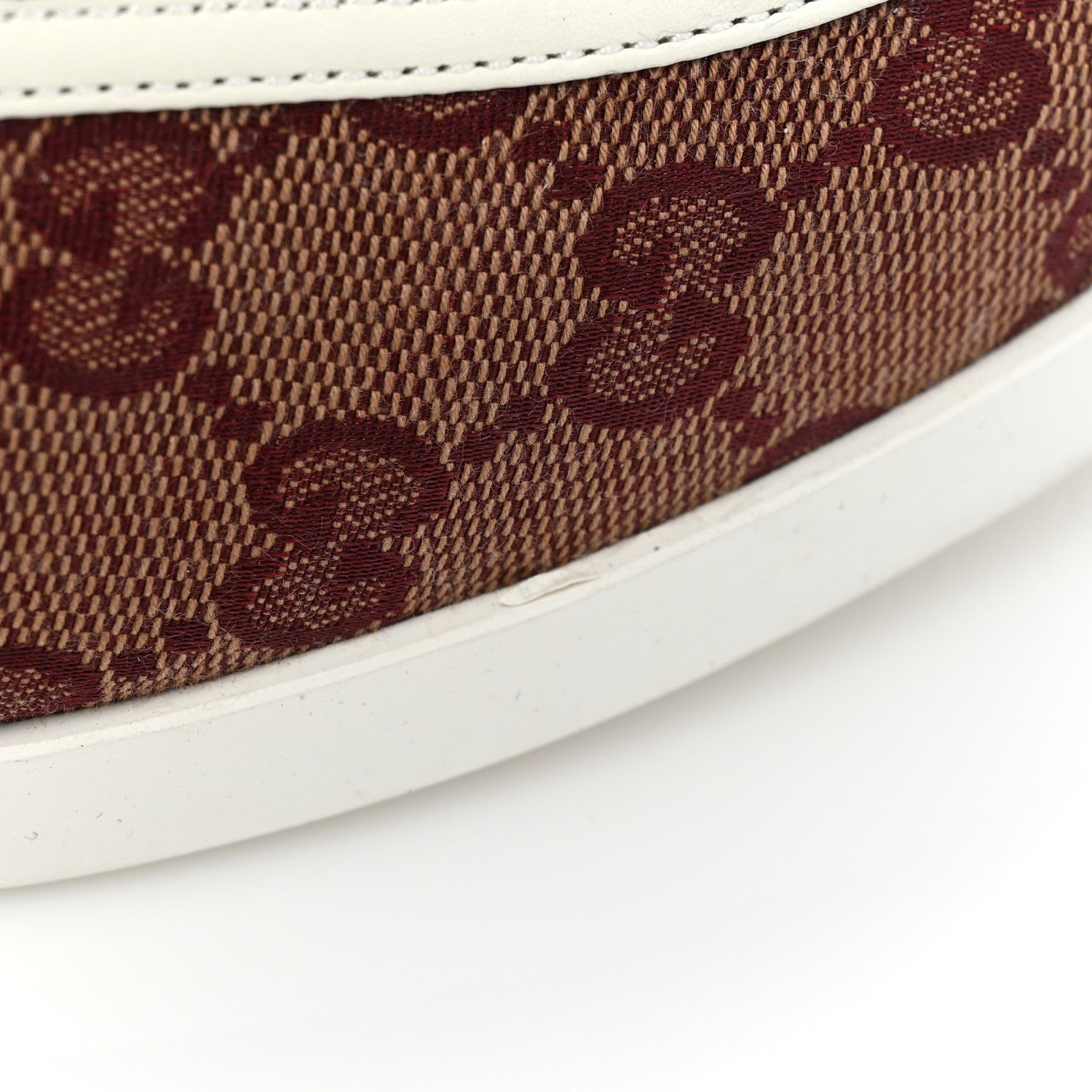 Gucci Monogram Mens Boat Shoes 9 Sahara Rubino White 13 of 14