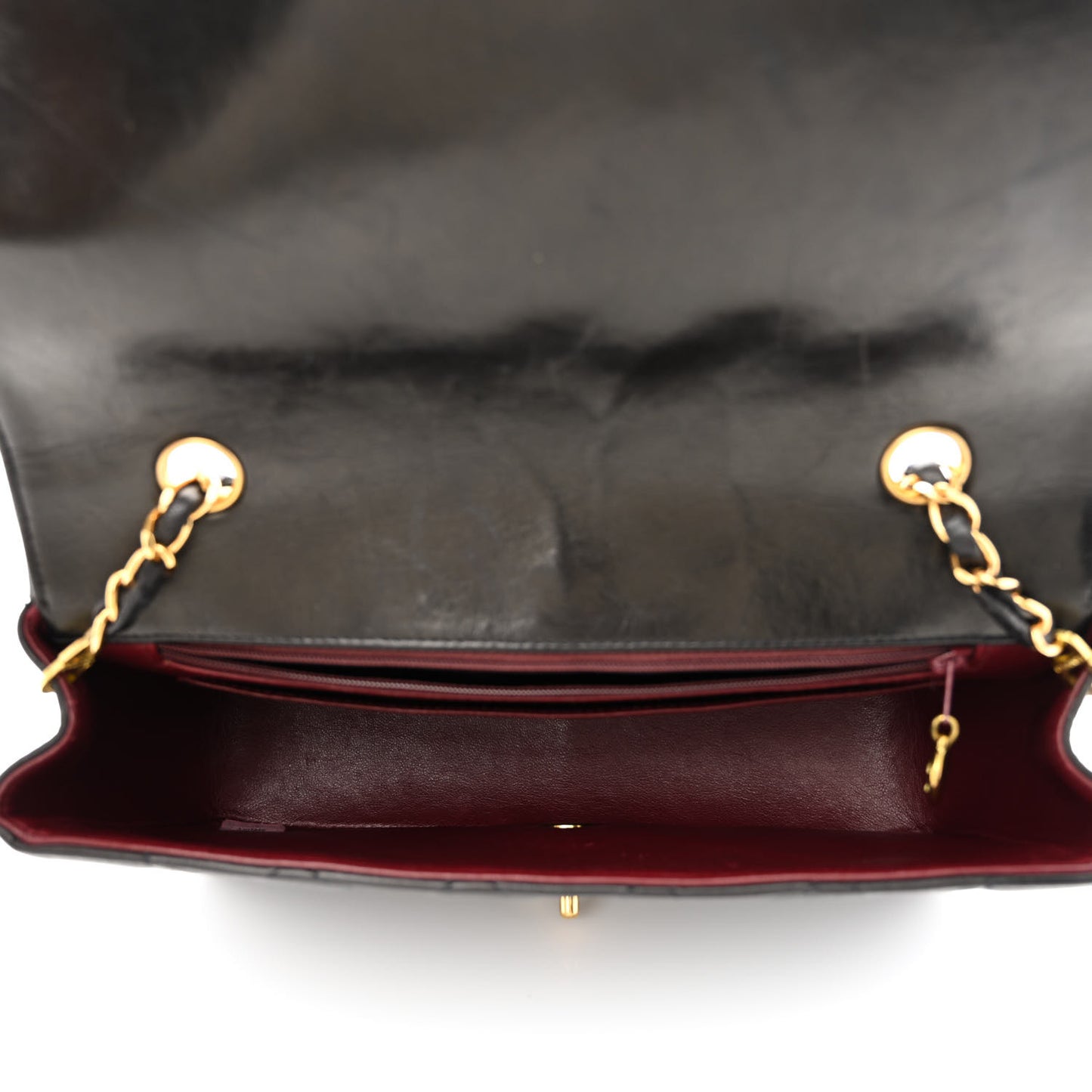 Lambskin Quilted Medium Single Flap Black