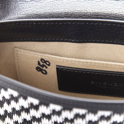 Givenchy Straw Calfskin Charm Shoulder Bag Black White 10 of 10