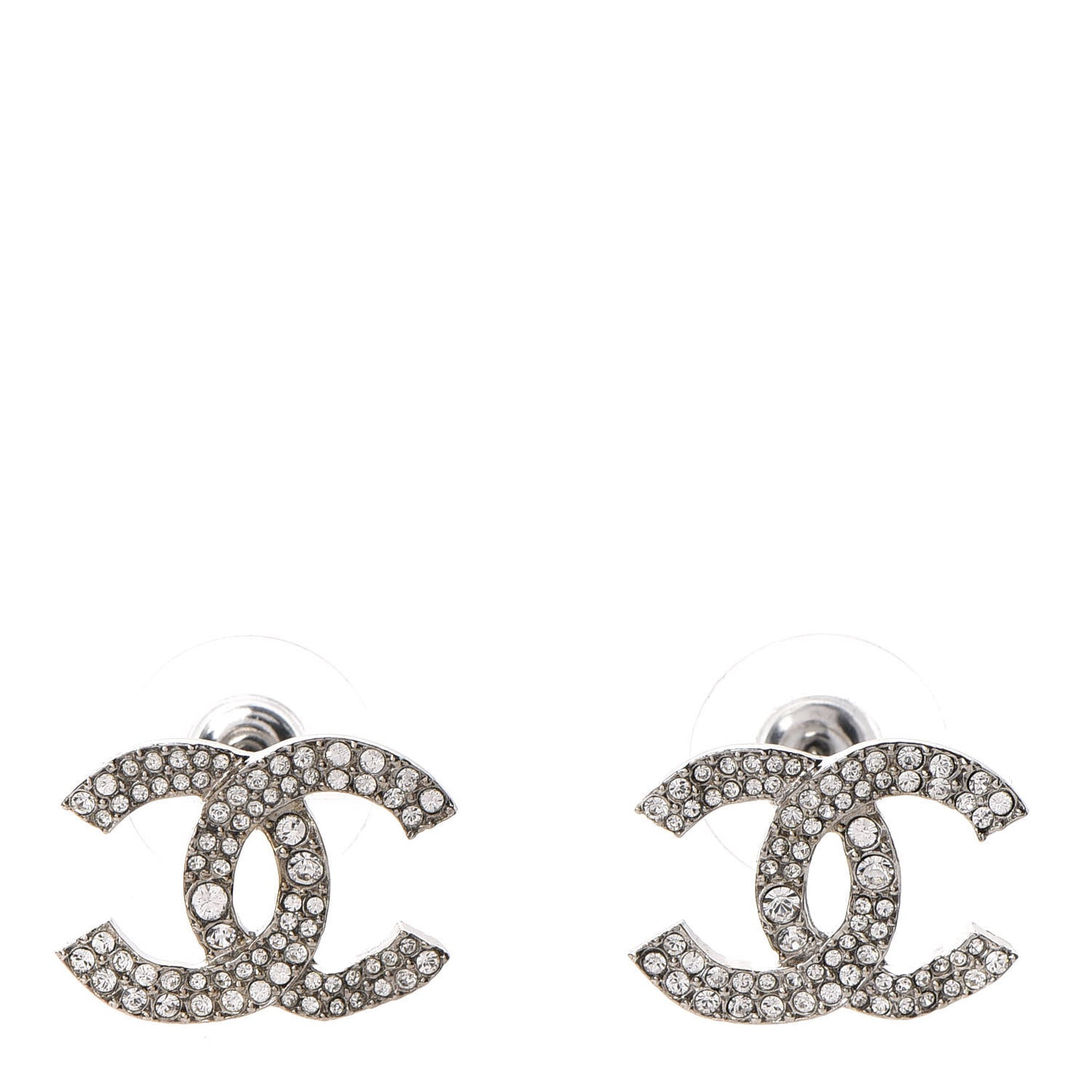 Crystal CC Earrings Silver