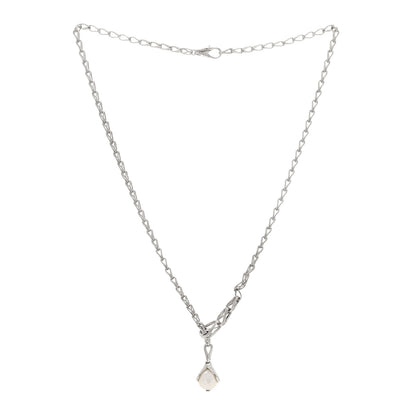 John Hardy Sterling Silver Pearl Bamboo Drop Lariat Necklace 3 of 5