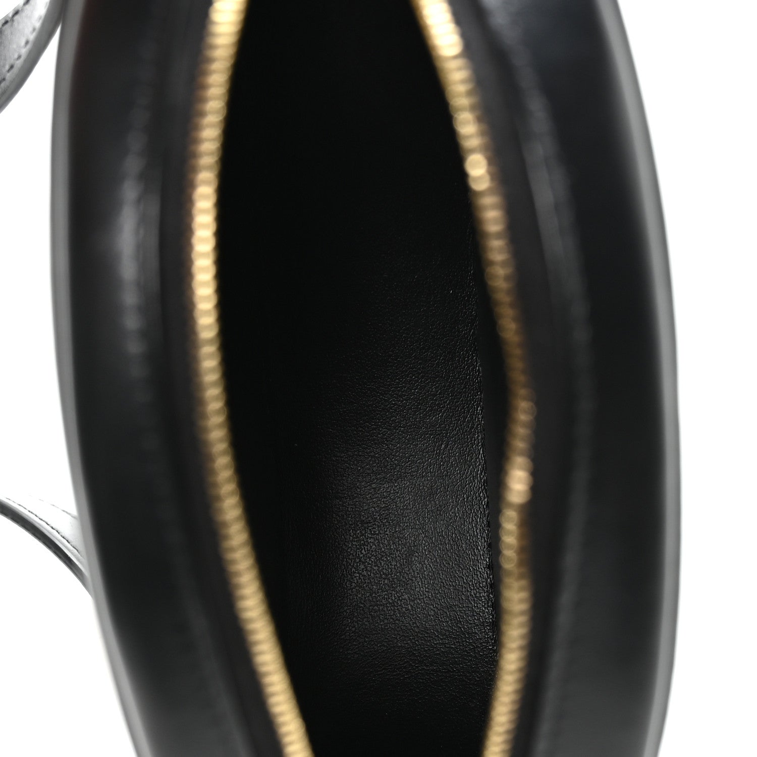 Celine Smooth Calfskin Cuir Small Triomphe Oval Crossbody Purse Black 5 of 10