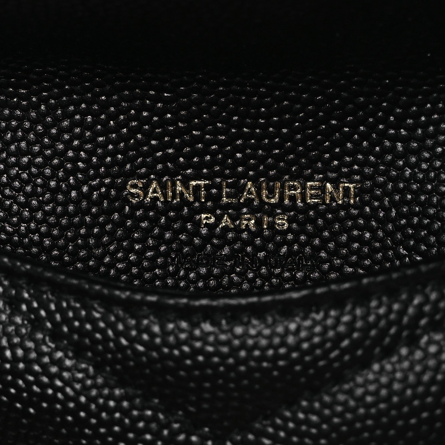 Saint Laurent Grain De Poudre Matelasse Chevron Monogram Compact Wallet Black 7 of 10