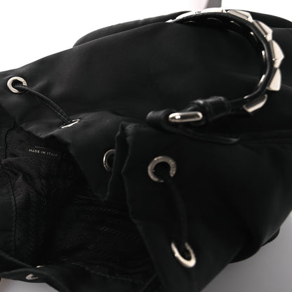Prada Tessuto Nylon Studded New Vela Mini Bucket Crossbody Bag Black 7 of 13
