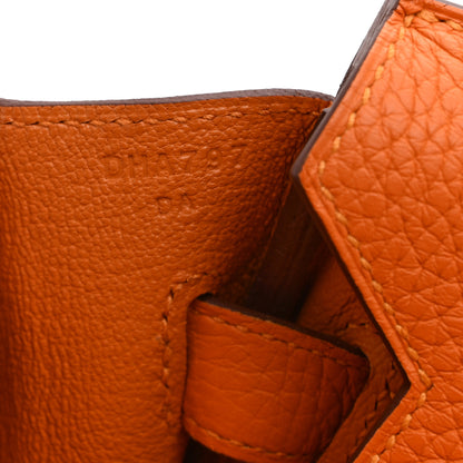 Hermes Taurillon Clemence Birkin 30 Orange 7 of 10