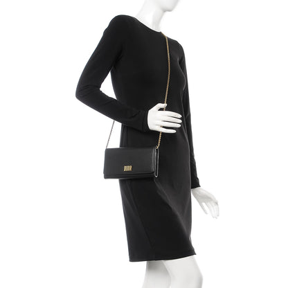 Christian Dior Calfskin D Fence Croisiere Chain Wallet Black 2 of 7