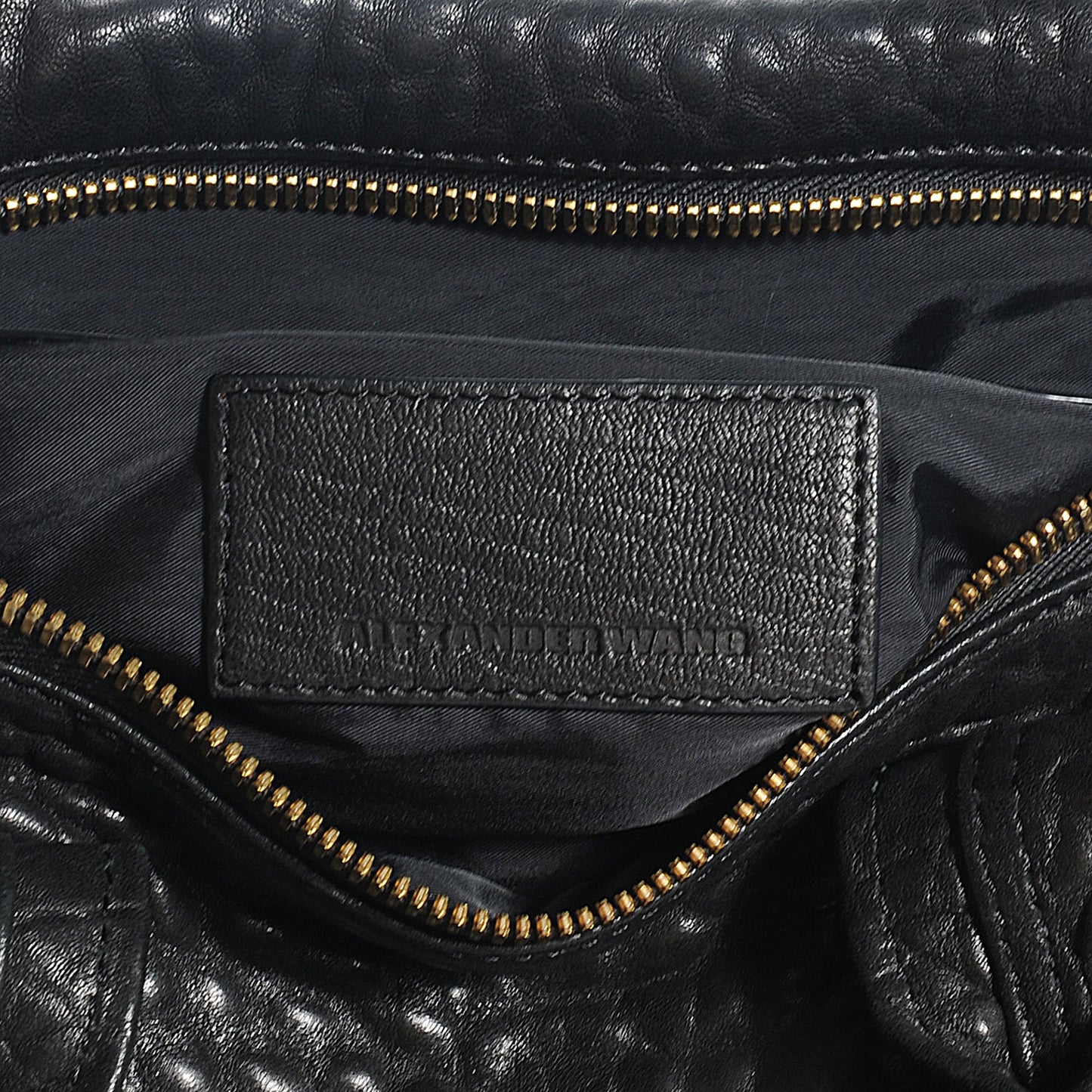 Pebbled Lambskin Rocco Black Antique Brass Hardware