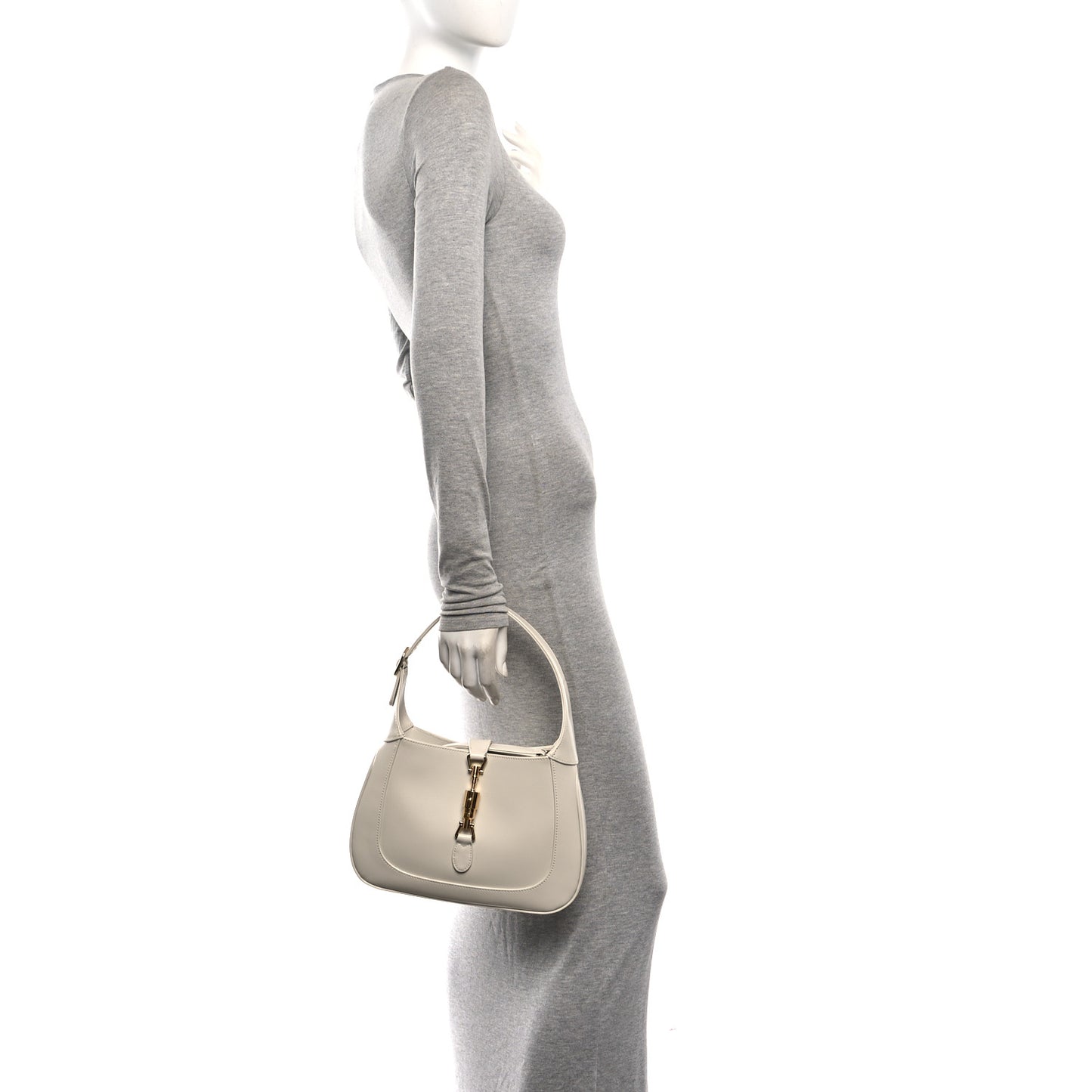 Boarded Dyana Lux Calfskin Small Jackie 1961 Hobo Mystic White