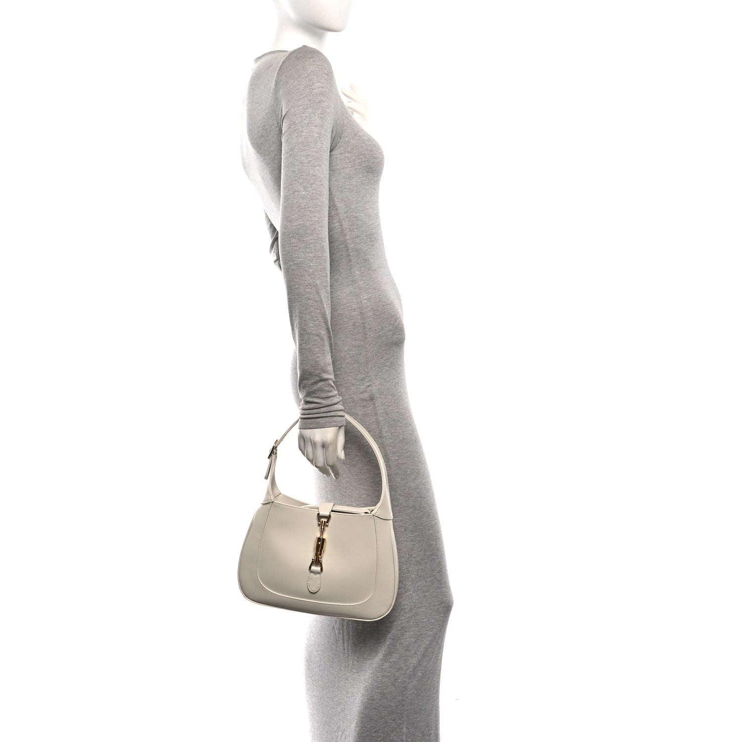 Gucci Boarded Dyana Lux Calfskin Small Jackie 1961 Hobo Mystic White 2 of 10