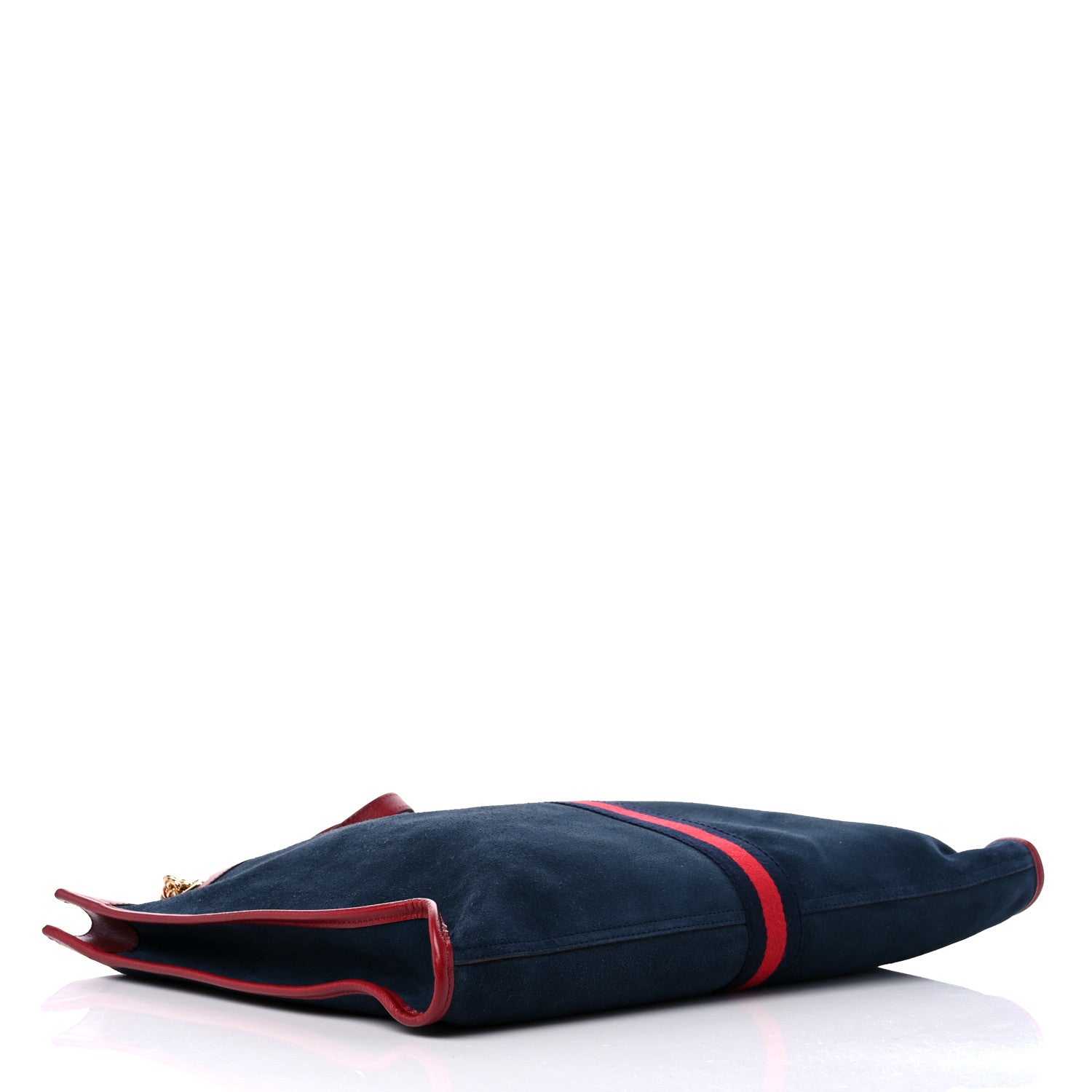 Gucci Suede Calfskin Large Rajah Chain Tote New Blue Romantic Cherry 6 of 11