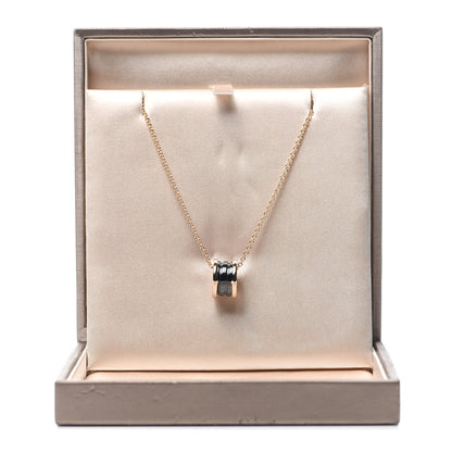 Bulgari 18K Rose Gold Black Ceramic B.Zero1 Pendant Necklace 5 of 5