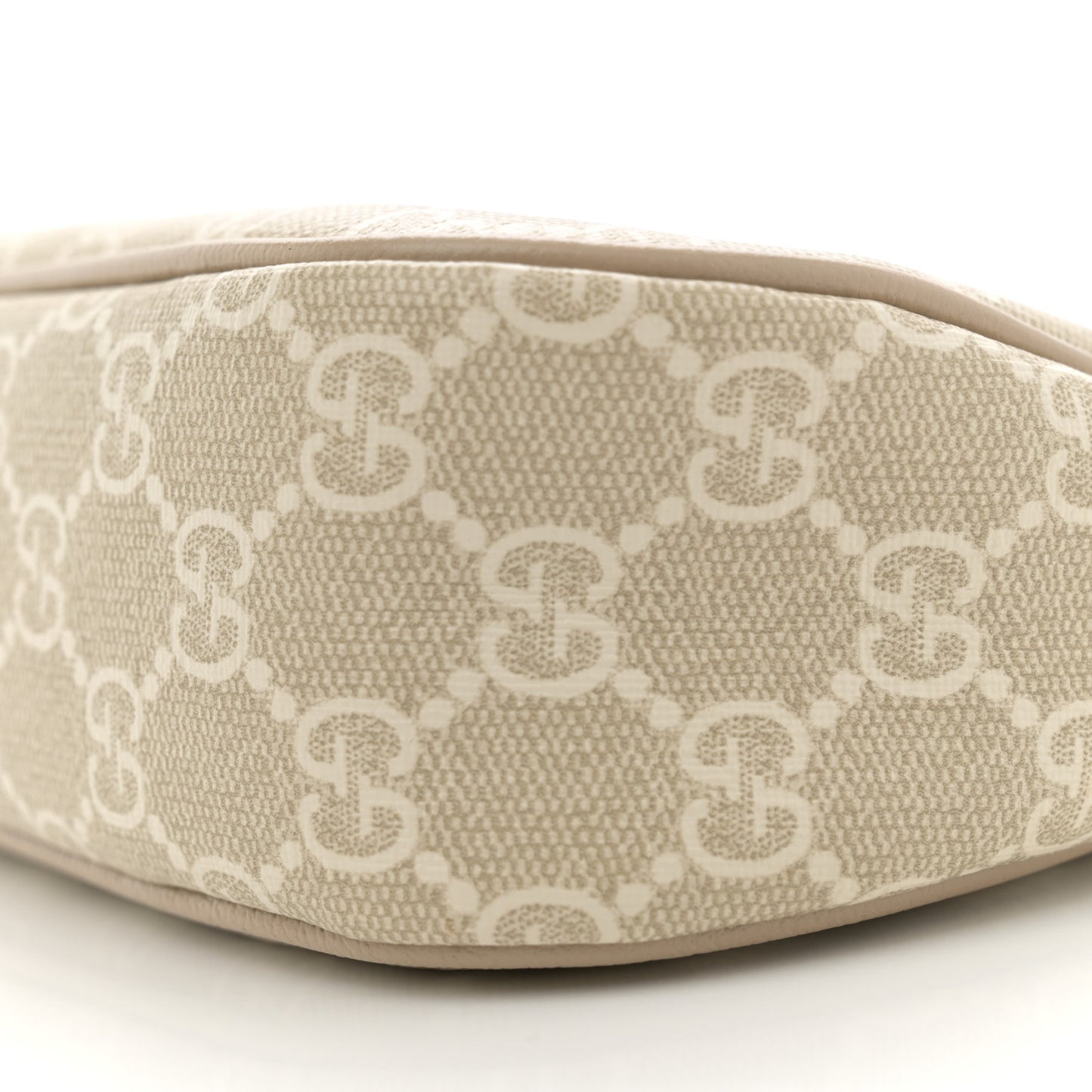 GG Supreme Monogram Textured Dollar Calfskin Small Ophidia Hobo Beige Mystic White Oatmeal
