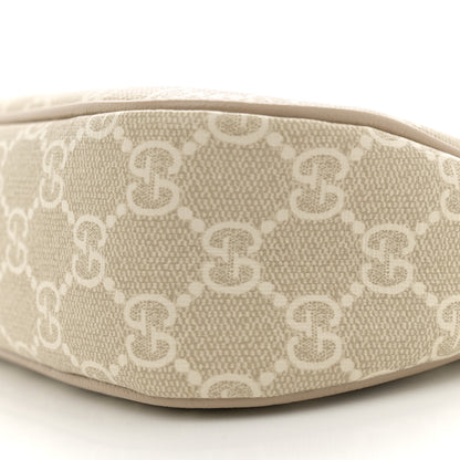 Gucci GG Supreme Monogram Textured Dollar Calfskin Small Ophidia Hobo Beige Mystic White Oatmeal 10 of 13