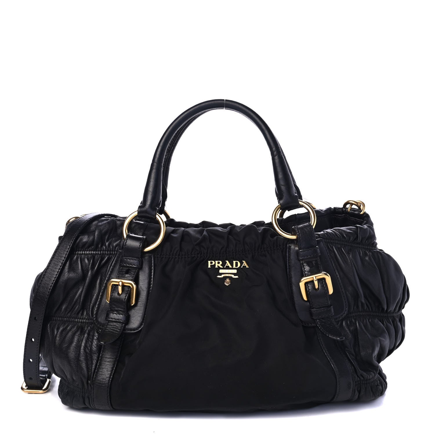 Prada Tessuto Nylon Gaufre Shopping Satchel Black 1 of 5