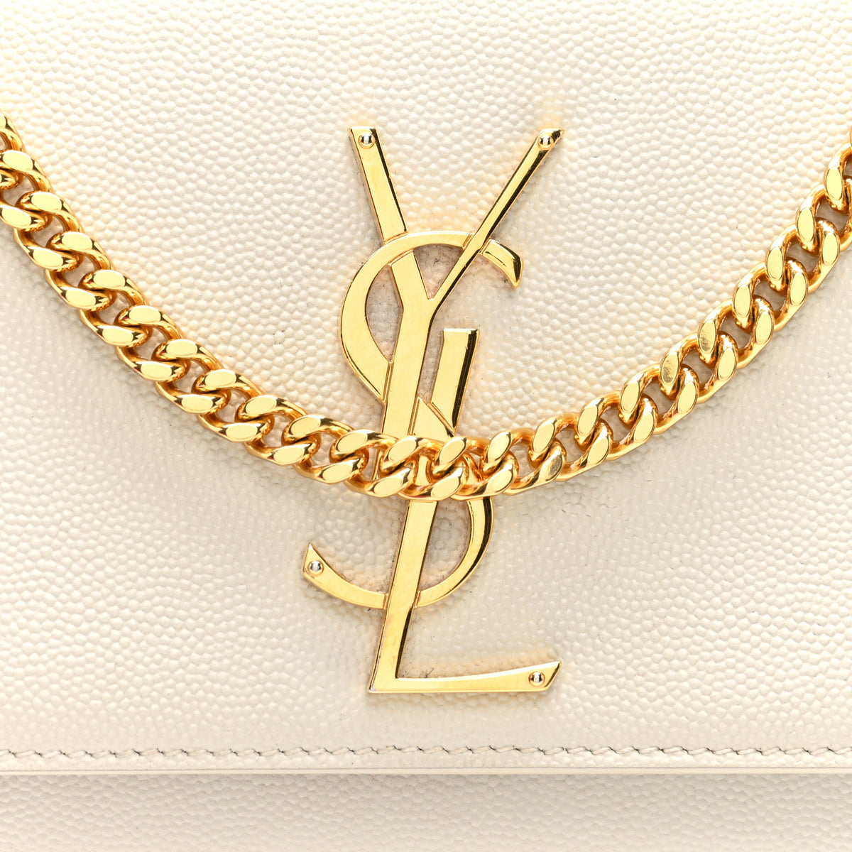 Grain De Poudre Small Monogram Kate Satchel Crema Soft
