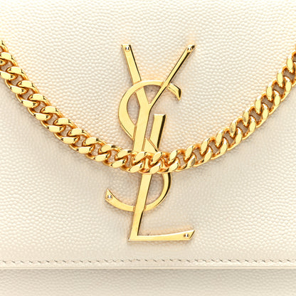 Saint Laurent Grain De Poudre Small Monogram Kate Satchel Crema Soft 7 of 9