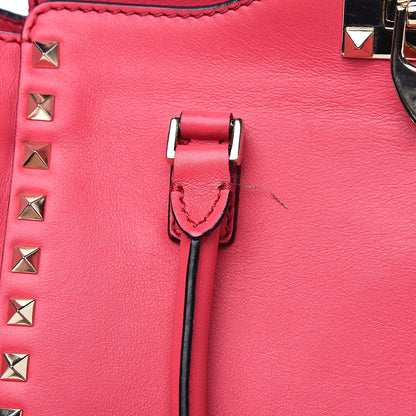Valentino Garavani Vitello Small Rockstud Double Handle Tote Deep Fuxia 11 of 14