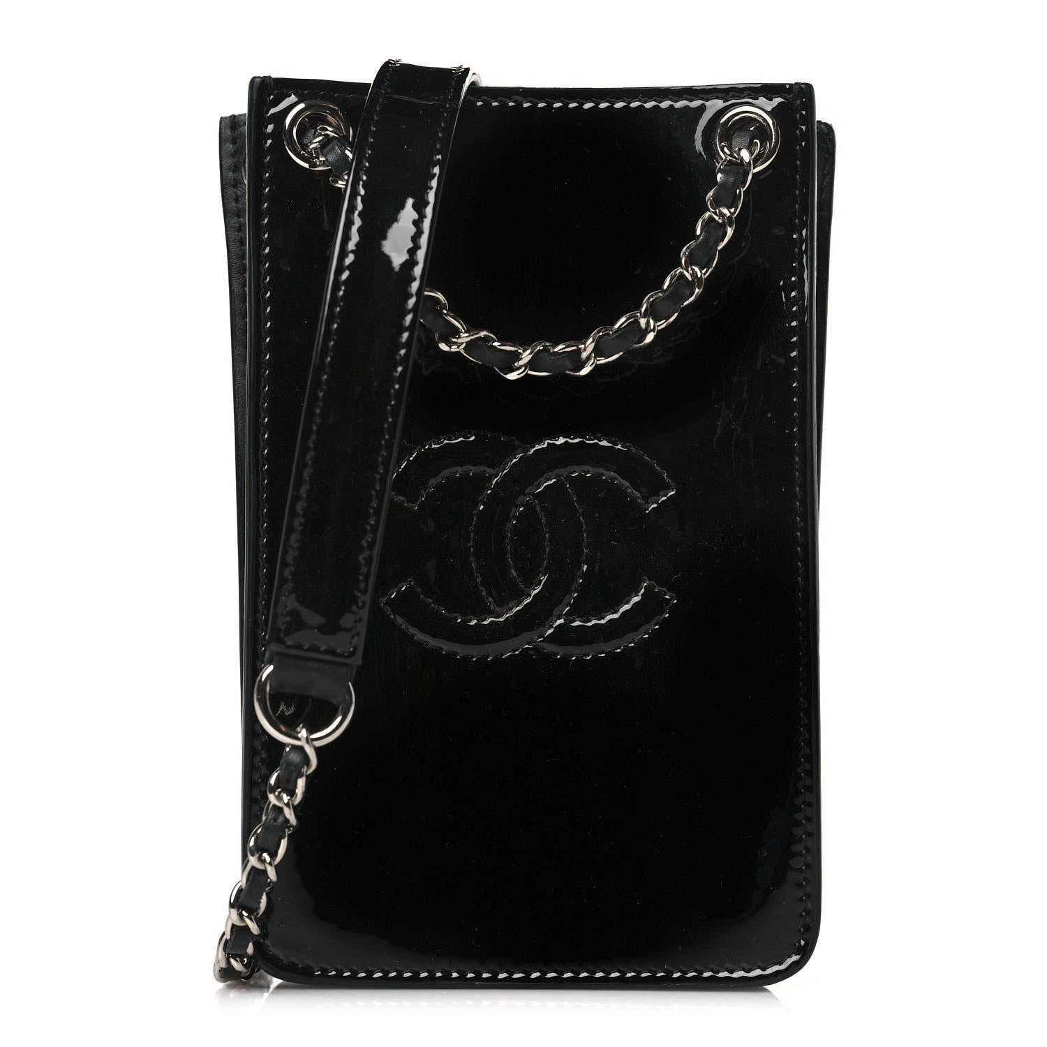 Chanel Patent CC Phone Holder Crossbody Black 1 of 10