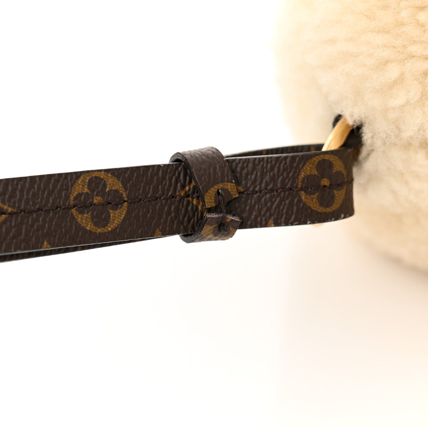 Monogram Shearling Ski Backpack Cream