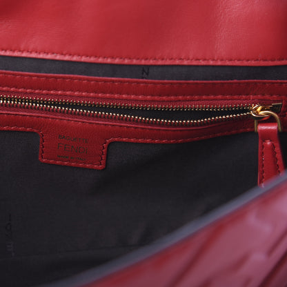 Fendi Nappa FF 1974 Embossed Baguette Fragola 8 of 10
