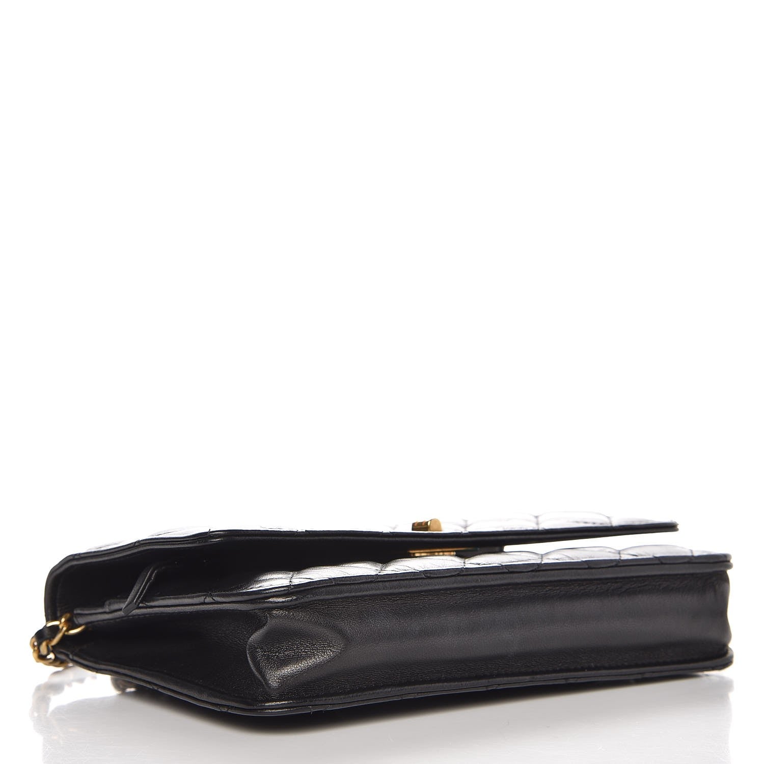 Chanel Aged Calfskin Quilted Reissue Wallet On Chain WOC Black 4 of 9