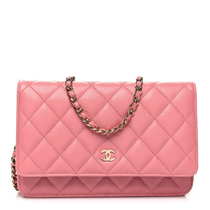 Chanel Caviar Quilted Wallet on Chain WOC Pink 1 of 11