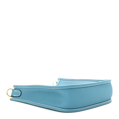 Hermes Taurillon Clemence Evelyne TPM New Blue Jean 4 of 11