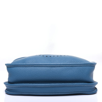 Hermes Taurillon Clemence Evelyne III PM Blue Jean 10 of 11