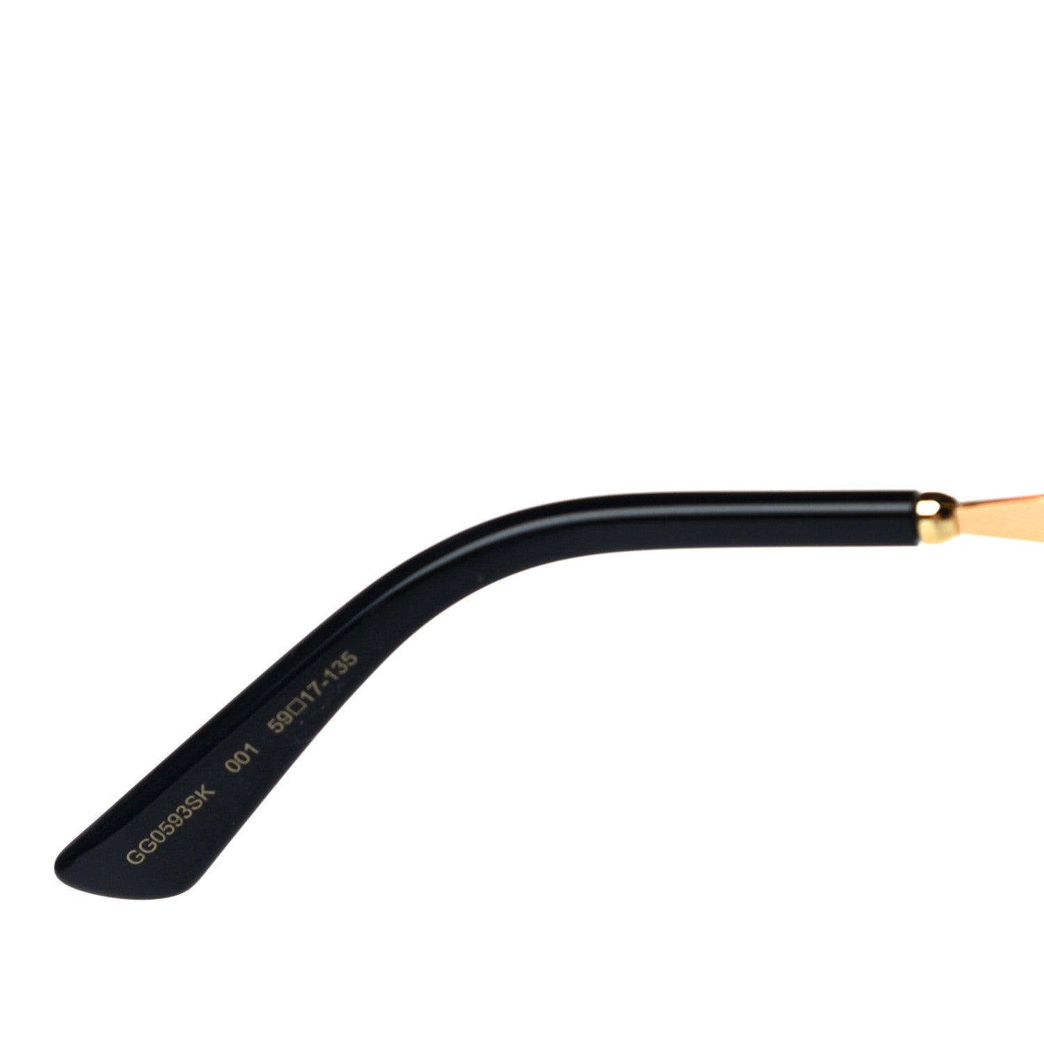 Gucci Metal Square Frame GG0593SK Sunglasses Gold Black 6 of 7