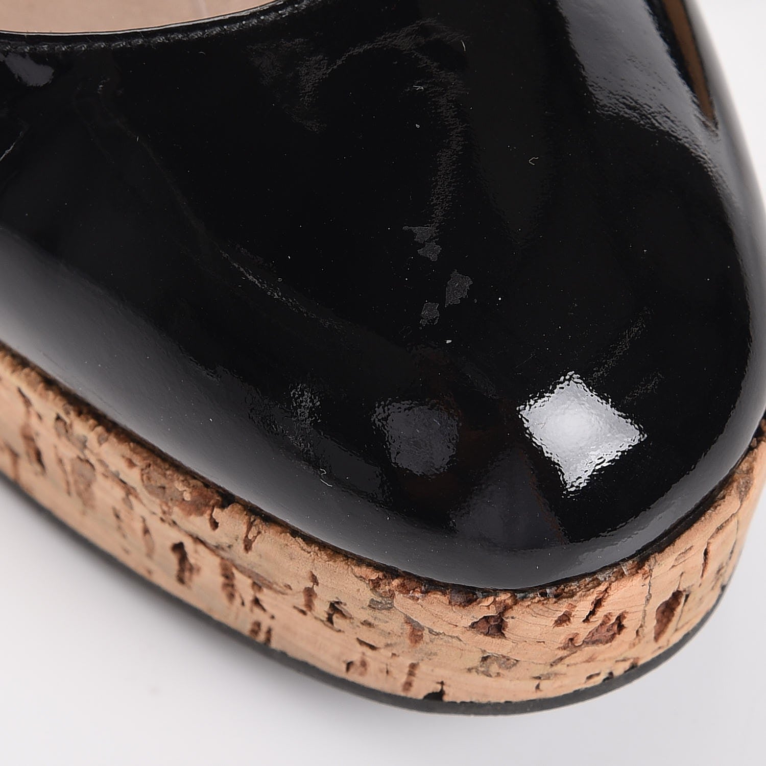 Saint Laurent Patent Cork Lili 100 Wedge Sandals 37 Black 12 of 13