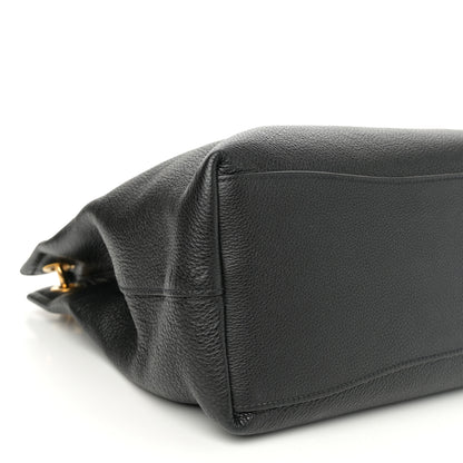 Prada Vitello Phenix Embossed Logo Hobo Black 9 of 10