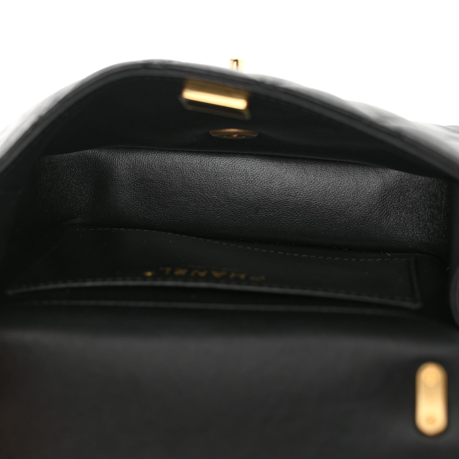 Chanel Shiny Lambskin Quilted Pearl Twist Mini Square Flap Black 5 of 13